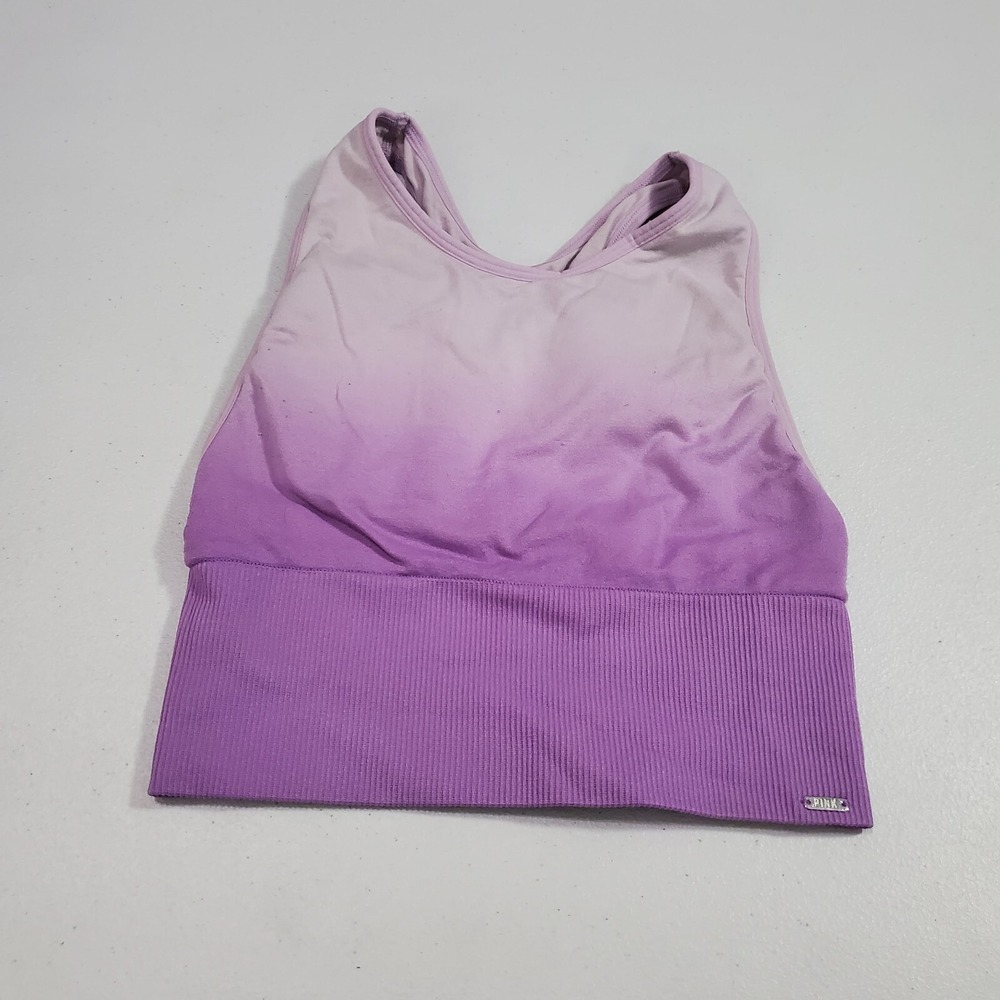 Victoria Secret PINK Women Sports Bra XS Purple Ombre Seamless Lightly Lined